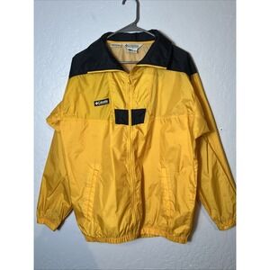 Y2K Columbia Lightweight Jacket Windbreaker Youth 18/20-Men's Medium Yellow✅ 253